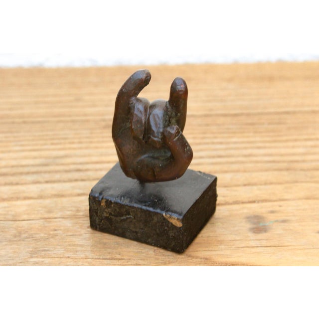 Sacred Gesture, Antique Miniature Bronze Mudra For Sale - Image 4 of 7