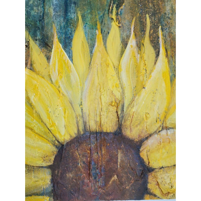 Contemporary "Rusty Sun Flowers" Contemporary Mixed Media Painting by Shelly Cook For Sale - Image 3 of 6