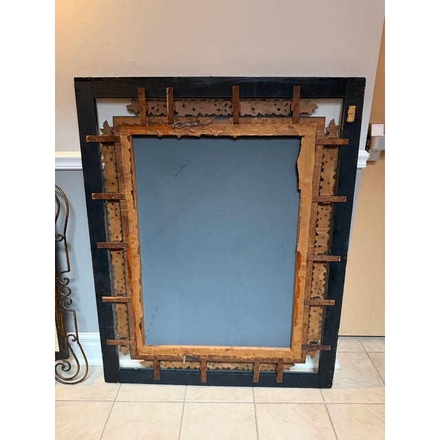 Transparent Vintage 1950s Parisian Apartment Large Monumental Ornate Wall Mirror For Sale - Image 8 of 9