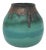 Teal Vase With Brown Rim, Signed For Sale