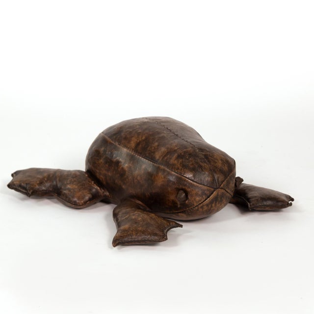 Leather Frog Footstool in the Manner of Dimitri Omersa For Sale In San Francisco - Image 6 of 9