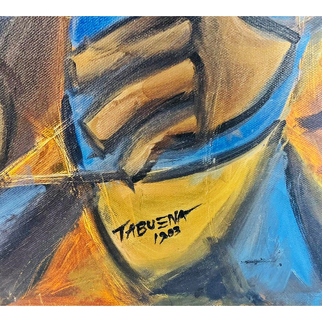 Romeo Tabuena Signed 1983 Abstract Figurative Oil on Canvas Filipino Art For Sale - Image 15 of 17