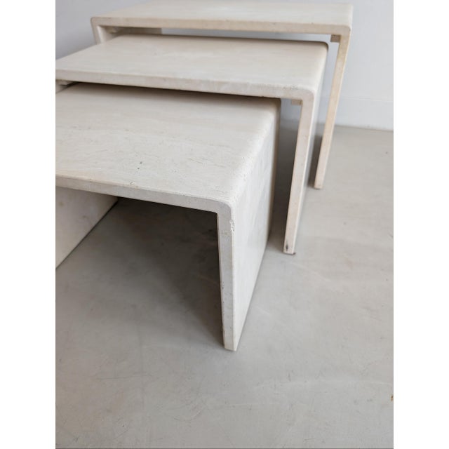 Stone Travertine Nesting Tables, 1980s, Set of 3 For Sale - Image 7 of 8