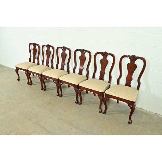 Thomasville Chippendale Carved Cherry Wood Dining Chairs, Set of Six For Sale - Image 13 of 13