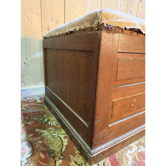 Brown Oak Shop Bench with Drawers For Sale - Image 8 of 11