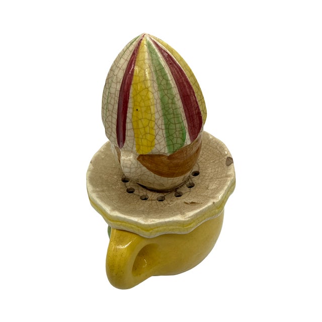 A charming and increasingly collectible Royal Japan citrus reamer and pitcher, dating to the 1930s. Japanese ceramic...