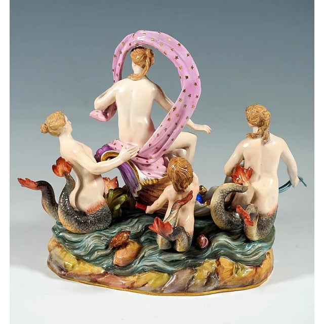 Allegorical The Water Group by M.V. Acier for Meissen Porcelain, Germany, 1860s For Sale - Image 4 of 11