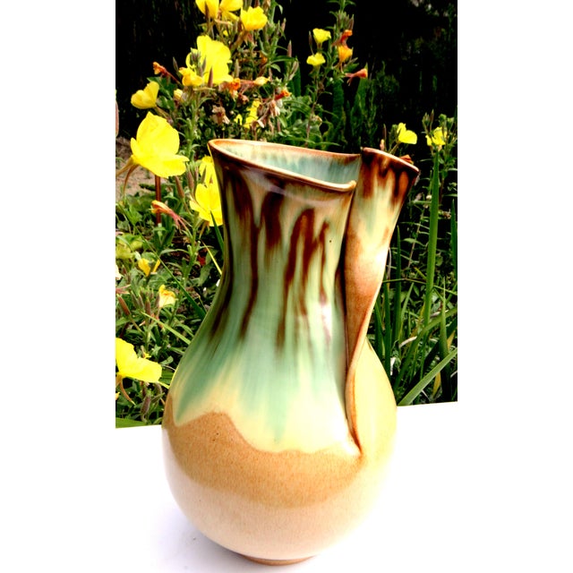 Signed by Marcel Garcia Arroyo MCM Master Ceramic Scupltural Ribbon Vase - 11" For Sale - Image 15 of 15
