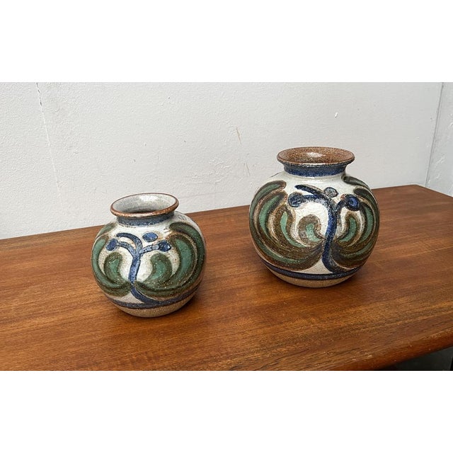 Mid-Century Modern Mid-Century Modern Danish Studio Pottery Cactus Series Ball Vases from Søholm, 1960s, Set of 2 For Sale - Image 3 of 18