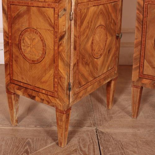 Italian Walnut and Marquetry Bedside Cabinets For Sale - Image 14 of 18