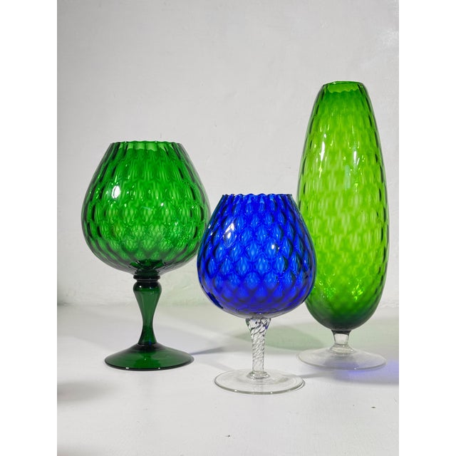 Mid-Century Empoli Glass, 1960s, Set of 3 For Sale - Image 8 of 18