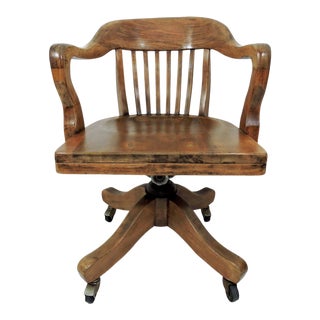 20th Century Americana 'Bending & Co.' Walnut Office/Bankers Chair For Sale