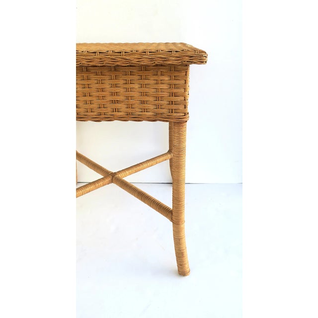 Wicker End Table For Sale - Image 10 of 12