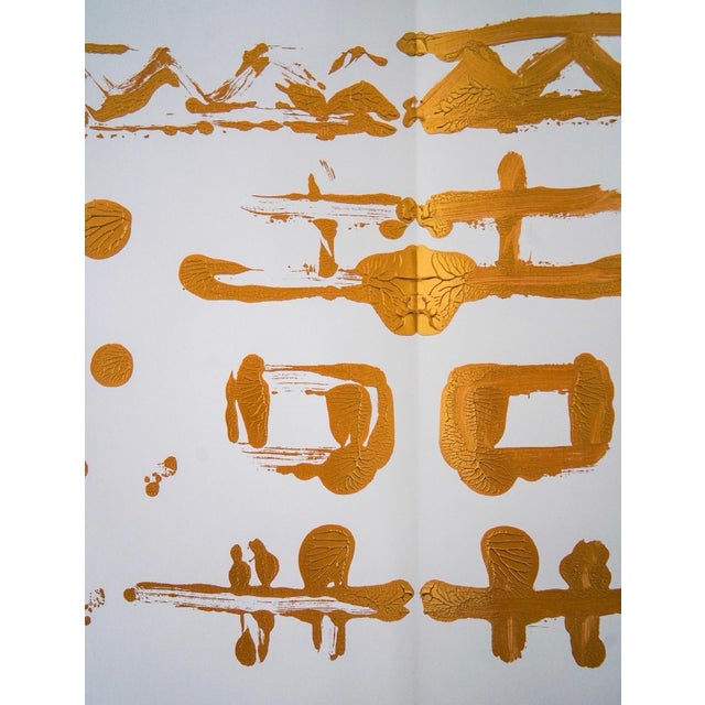 Contemporary Contemporary Double Happiness Ginger Jar Rorschach Painting by Dorothy Collier - Gold on White Paper II For Sale - Image 3 of 3