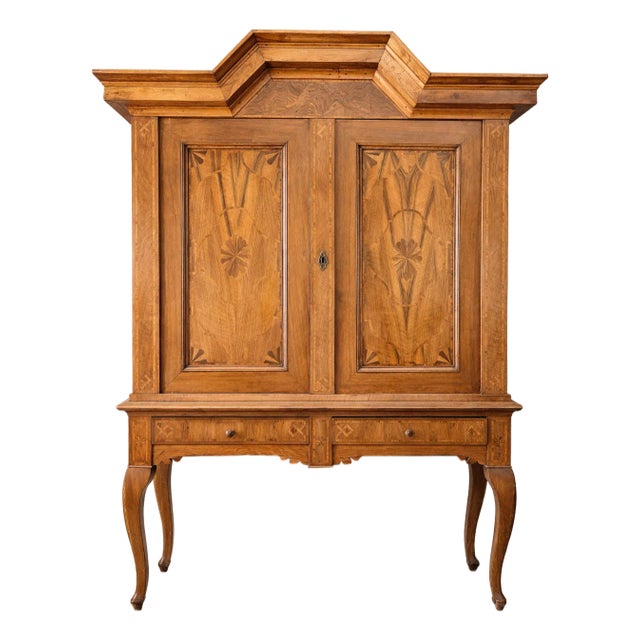 18th Century South German Walnut Marquetry Cabinet, Circa 1760–1780 For Sale