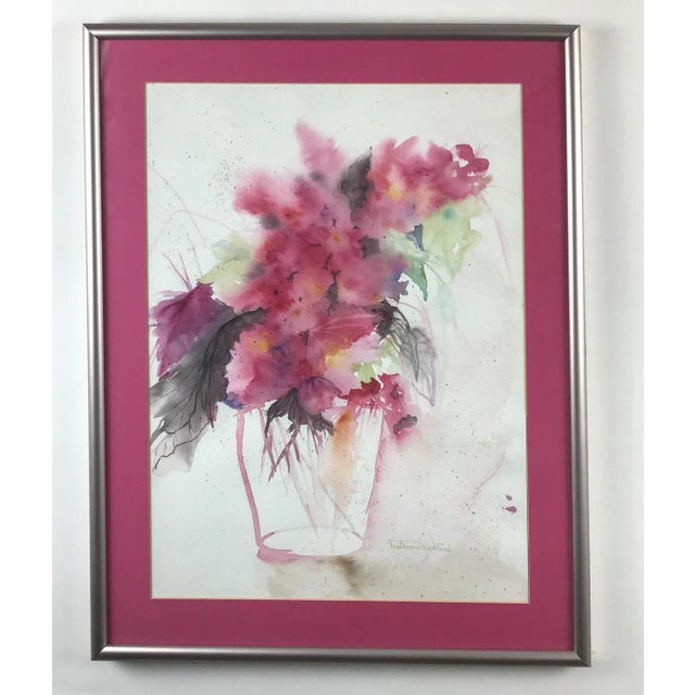 Modern Abstract Artisanal Framed Watercolor Painting For Sale - Image 10 of 10