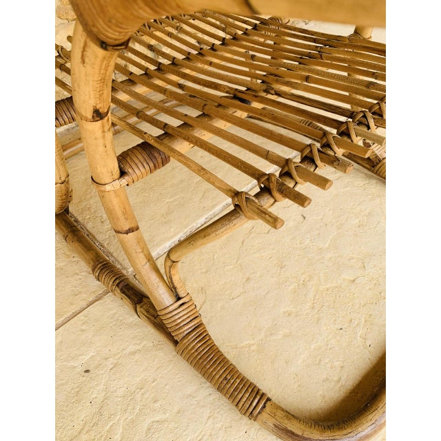 Mid-Century Bamboo and Rattan Coffee Table with Magazine Rack by Tito Agnoli, 1960s For Sale - Image 11 of 18