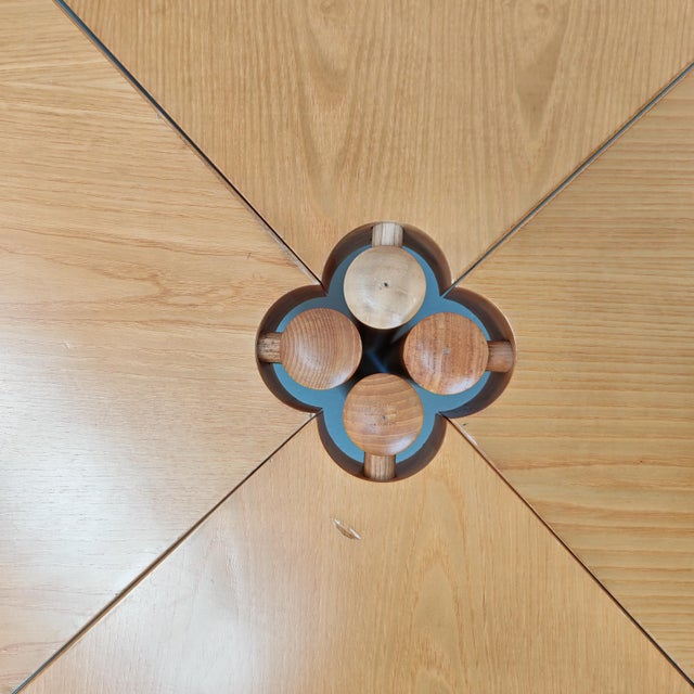 Vintage Enolinea Modular Triangular Tables in Light Wood, 1980s, Set of 4 For Sale - Image 12 of 18