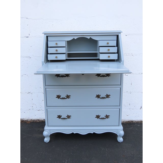 Jasper Cabinet French Painted Gray Secretary Desk 6634 For Sale - Image 4 of 17
