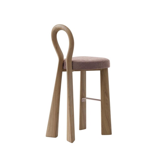 Mary III Bar Chair in Wood with Lacquered Legs by Ottiu For Sale - Image 6 of 6