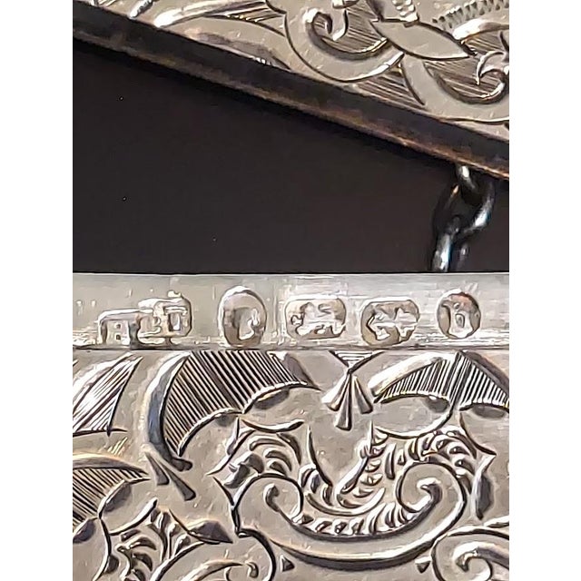 Antique Victorian Sterling Silver Card Case-Hallmarked 1892 For Sale - Image 10 of 10