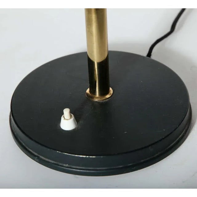 1950s Larger Louis Kalff for Philips Forest Green & Brass Timor Lamp For Sale - Image 5 of 7