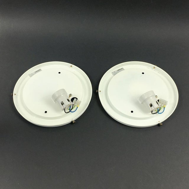 Large Minimalist Shell-Shaped Opaline Glass Wall Lights from Limburg, Germany, 1970s, Set of 2 For Sale - Image 9 of 11