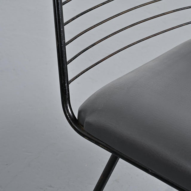 Modernist Wire Chairs attributed to Jean-Louis Bonnant, 1955, Set of 4 For Sale - Image 12 of 13