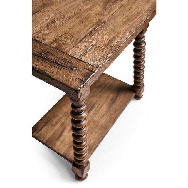 Farmhouse Rustic Farmhouse Spool-Leg End Table For Sale - Image 3 of 13