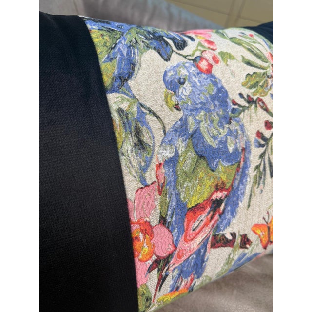 Handmade Black Velvet Lumbar Cushion Cover For Sale - Image 10 of 12