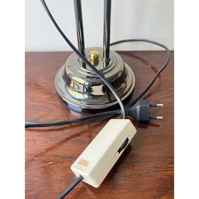 Mid-Century Belgian Table Lamp in Brass, Bronze and Glass from Massive, 1980s For Sale - Image 6 of 11