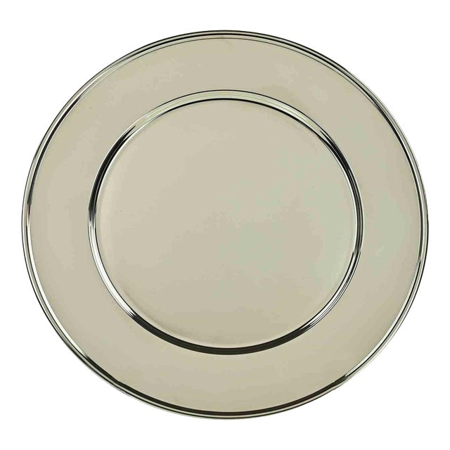 Vintage Silver Plated Centerpiece Serving Plate, Italy, 1970s For Sale