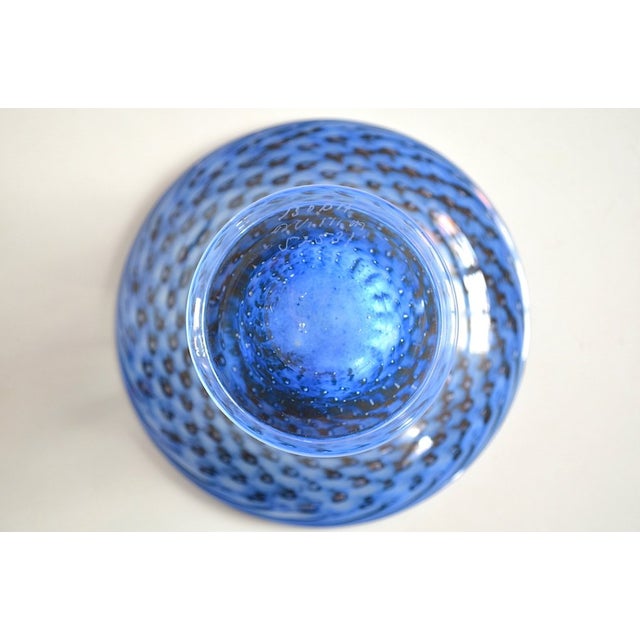 Blue Art Glass Bowl by Bertil Vallien for Kosta Boda For Sale - Image 8 of 9