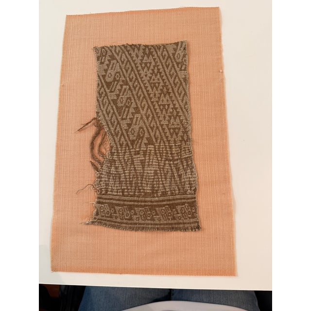 Textile 20th Century Antique Framed Handwoven Textile Fragment From Laos or Thailand For Sale - Image 7 of 7