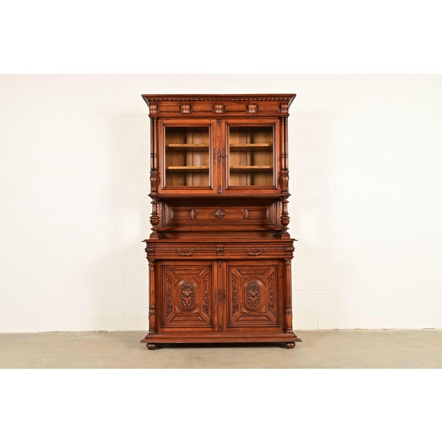 Antique French Renaissance Carved Walnut Sideboard or Bar Cabinet, Circa 1890s For Sale - Image 18 of 18
