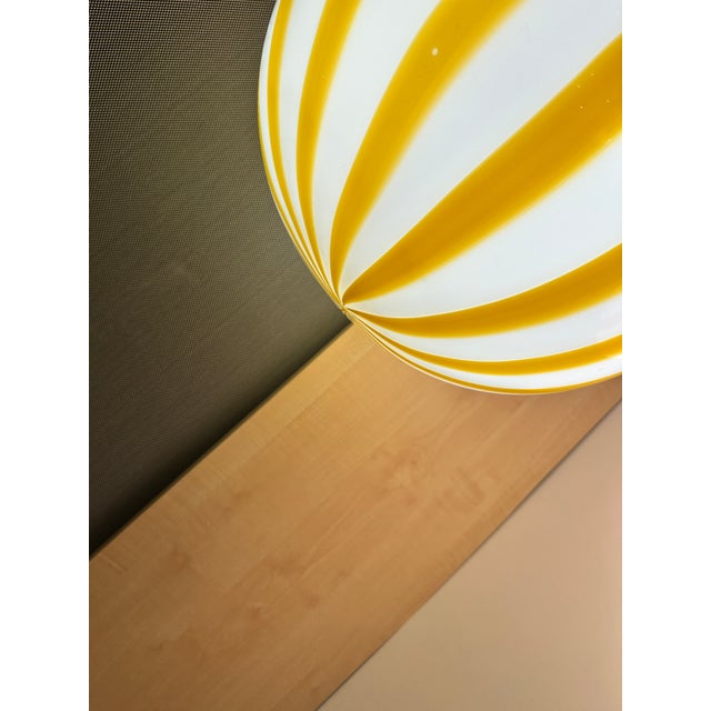 Italian Murano Style Glass Swirling Multicolors Pendant Sphere For Sale - Image 6 of 6