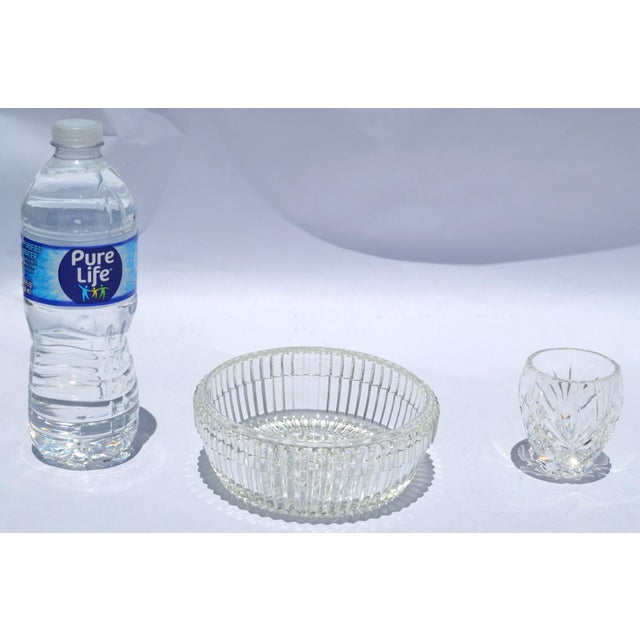 1960s Waterford Crystal Cut Glass Bowl Intricate Vertical and Radial Patterns Boho Chic For Sale - Image 14 of 14