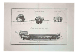 Francesco Cepparolli, Ancient Roman Ship, 18th Century, Etching