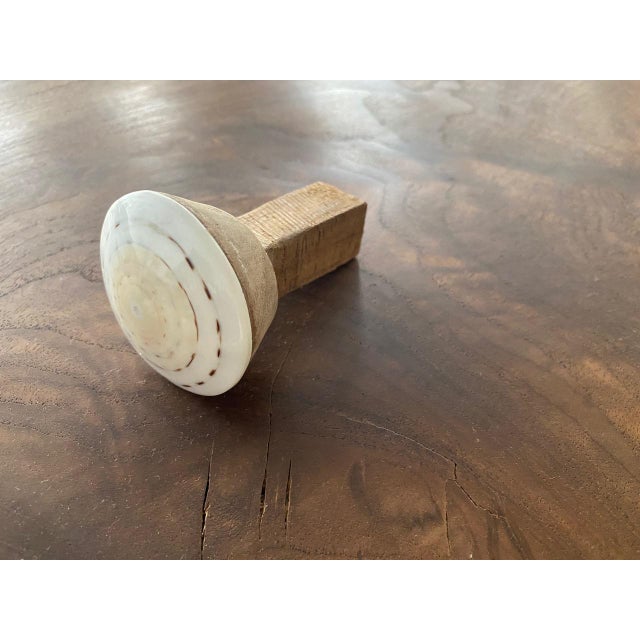 Wood Andrianna Shamaris Shell and Teak Wood Door Knob For Sale - Image 7 of 18