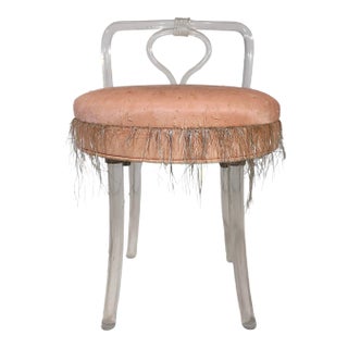 Art Deco Hollywood Regency Lucite Swivel Vanity Stool C. 1949 by the Reflectone Corp. For Sale
