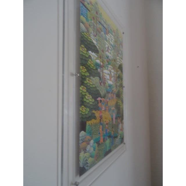 Boho Chic 20th Century Original Balinese Painting on Canvas For Sale - Image 3 of 5