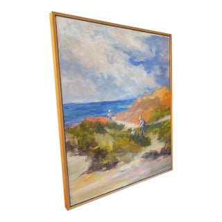 1990s Coastal Painting, Framed - Unsigned For Sale