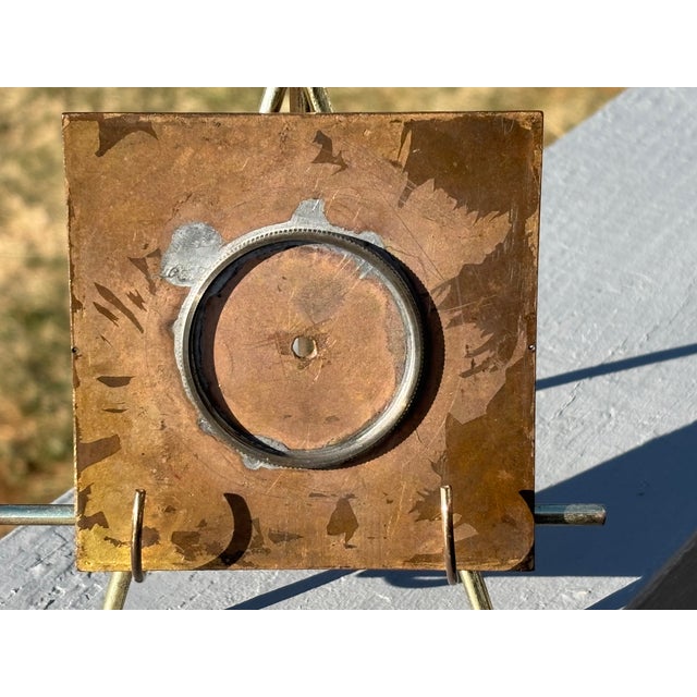 Late 19th C. Enamel on Copper Clock Face - Objet / Ornament on Stand For Sale - Image 9 of 11