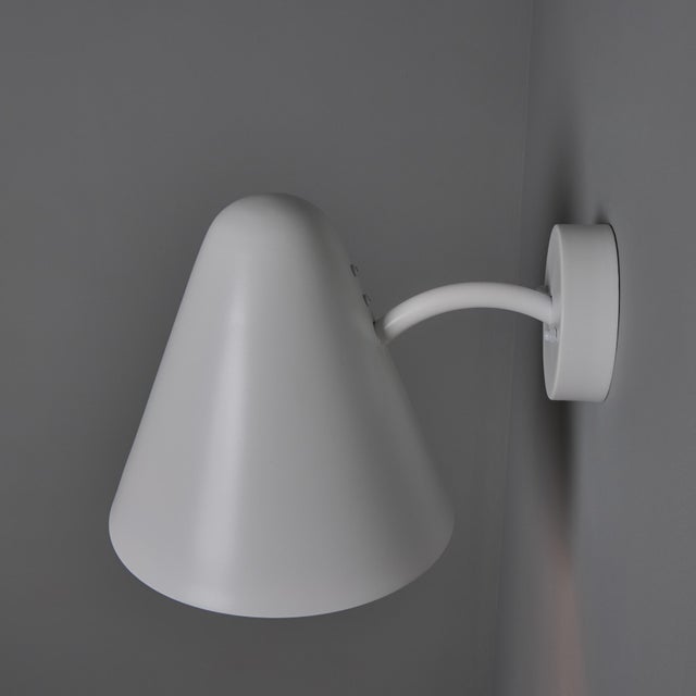 Mid-Century Modern 'ZuZu' White Painted Brass Wall Sconce in the Style of Jacques Biny For Sale - Image 15 of 18