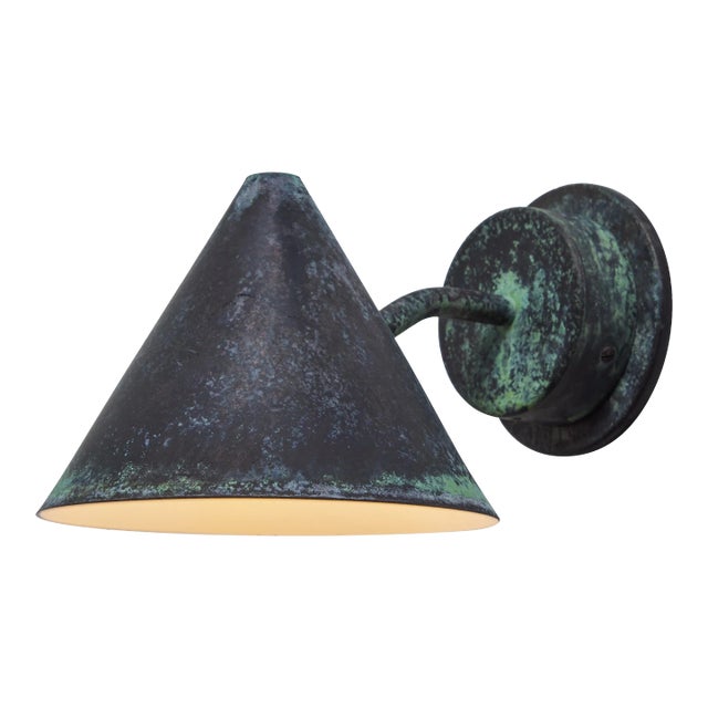 Hans-Agne Jakobsson 'Mini-Tratten' Darkly Patinated Outdoor Sconce For Sale