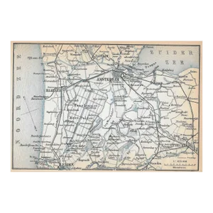 Antique Map of Amsterdam Surrounding Area in the Netherlands