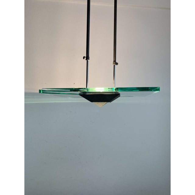 Italian Nile Green Murano Glass Hanging Light, 1980s For Sale - Image 6 of 15
