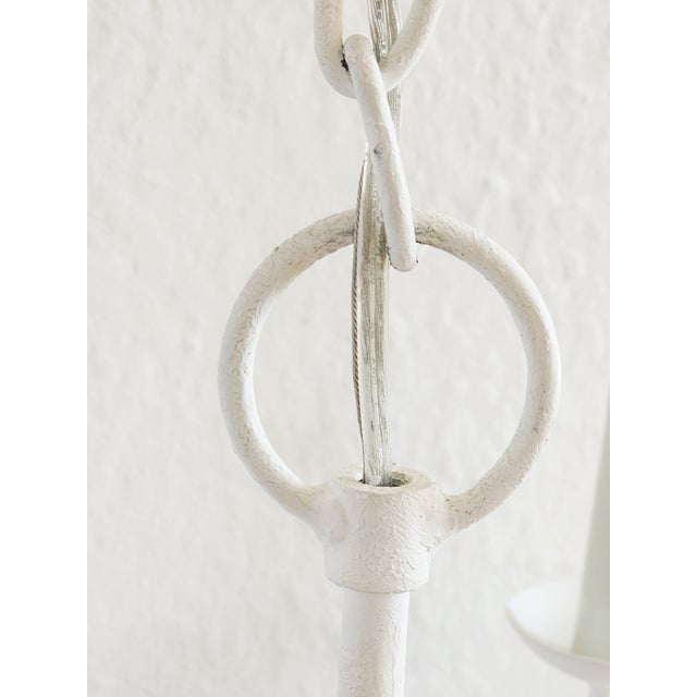 Florian Troy Lighting White Gesso Leaf Motif Chandelier For Sale - Image 12 of 12