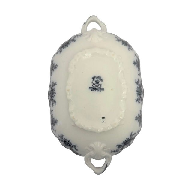 Antique New Wharf Pottery Regent Semi Porcelain Covered Tureen Transferware. For Sale - Image 11 of 12