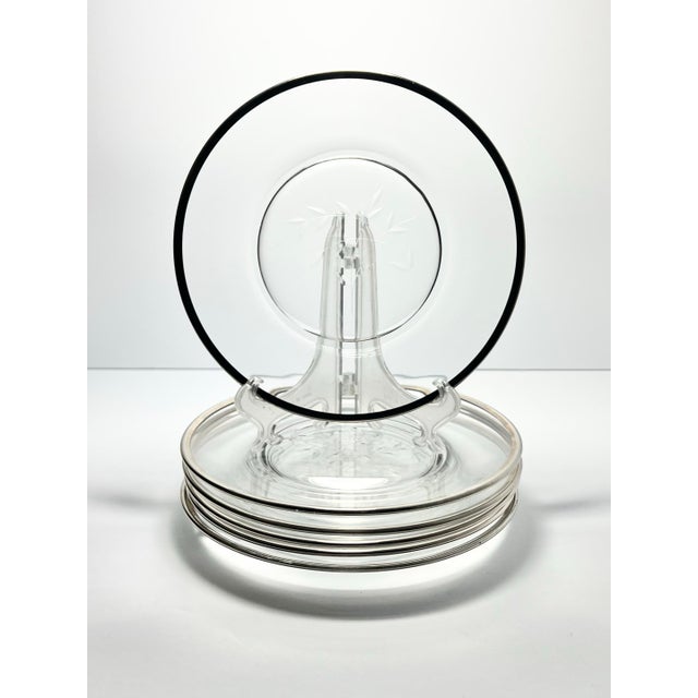 Fostoria “Bridal Belle” Set of 6 Glass Salad Plates 7 1/2” Good condition. No chips, cracks, or fleabites. Length 7 1/2”...